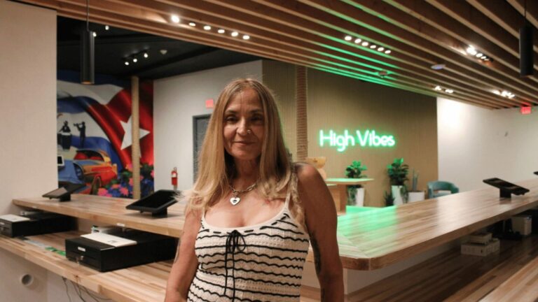 Cannavibes owner Linda Solana standing inside the dispensary.