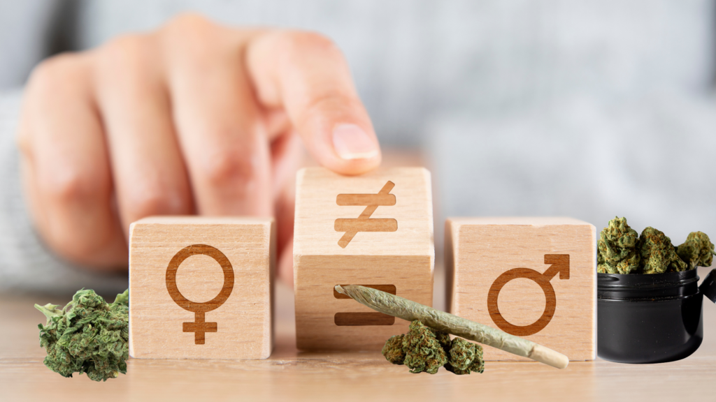 Wood blocks with the male and female symbols on them, with an equals sign with a strike through in the middle.